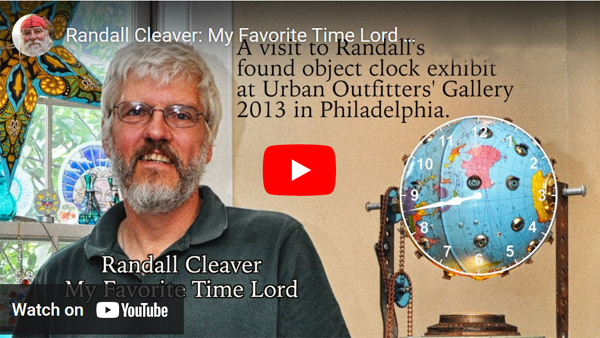 video about an exhibit of Randall Cleaver’s amazing clocks at the Urban Outfitters’ Gallery, at their corporate headquarters at the Navy Yard in Philadelphia.
