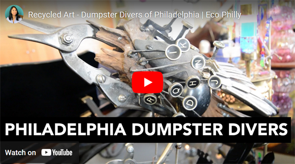 video Frances Dumlao, from Eco Philly, interviews Betsy & Burnell, surrounded by their colorful collection of art.