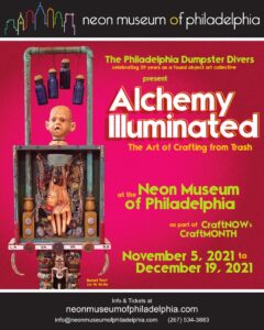 Invitation for Alchemy Illuminated – 2021 Group Show held by the Neon Museum of Philadelphia